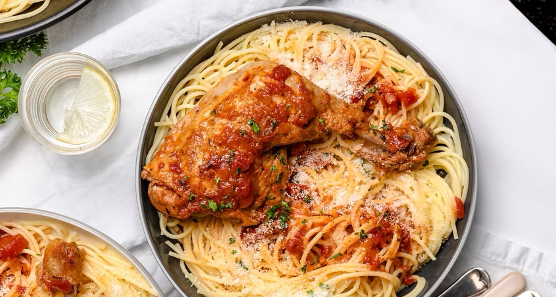 Chicken thigh spaghetti