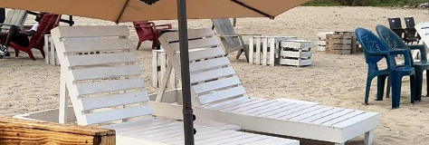 Dining table by the beach